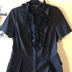 Lafayette 148 New York Long Black Button Up Dress